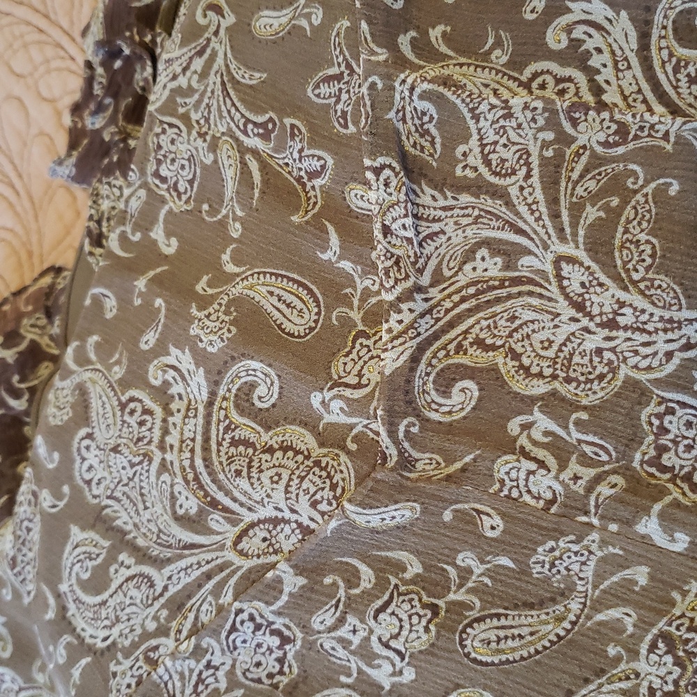 $4.99 Ship! Lauren Silk Paisley Skirt 4 - Picture 4 of 8